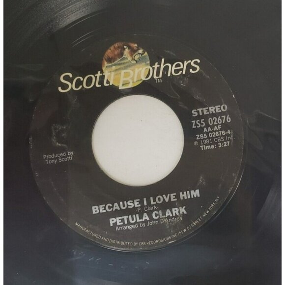 Record 45 RPM Vinyl Petula Clark- Natural Love/ Because I Love Him VINTAGE 1981 - Picture 3 of 4
